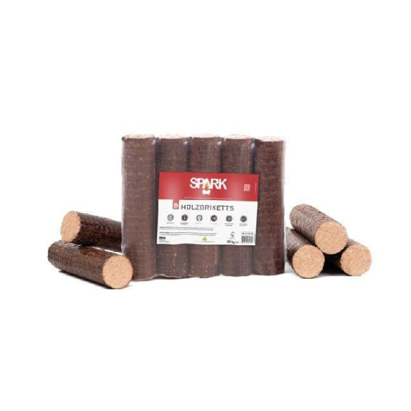 SPARK Holzbriketts Hartholz Buche – 960 kg Palette (10 kg x 96 Stück) Premium-Qualität für effizientes, umweltfreundliches Heizen