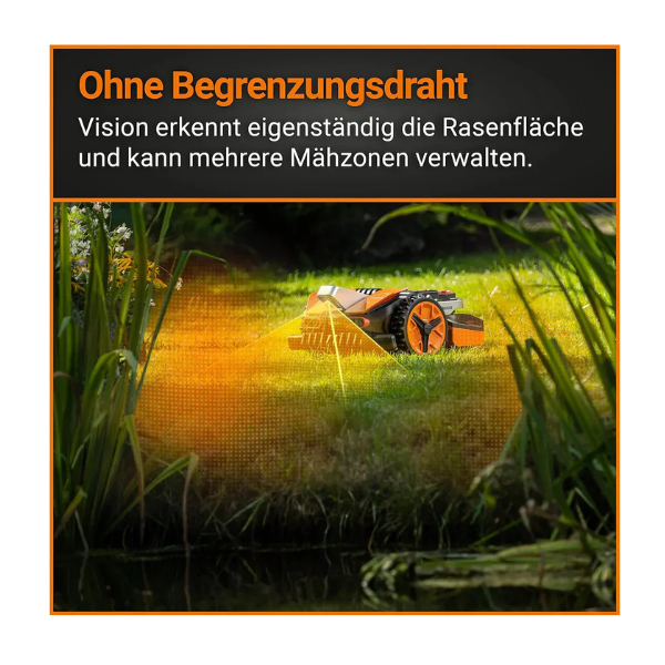 WORX Landroid Vision M600 – Mähroboter ohne Begrenzungskabel Intelligente Rasenpflege für Flächen bis 600 m²
