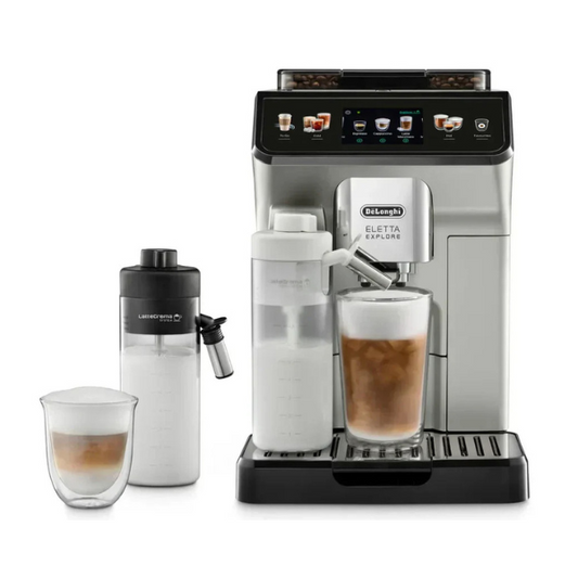 De’Longhi Eletta Explore ECAM450.55.S – Kaffeevollautomat mit heißem &amp; kaltem Milchschaum